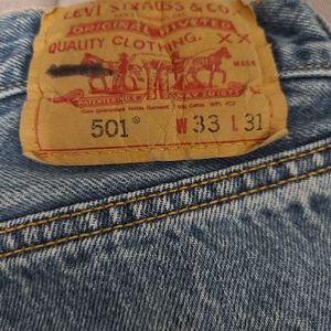 Levi's 501 blue stonewash vintage 90's jeans size waist 33 length 31